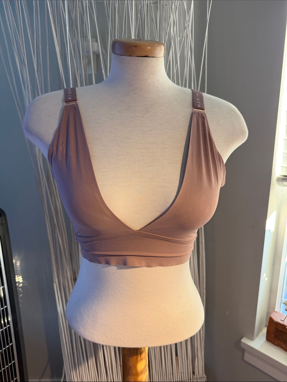 Seamless Mauve Bralette with Adjustable Straps